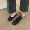 French niche breathable woven bag head half slippers women's summer wear lazy one pedal casual flat sandals shoes