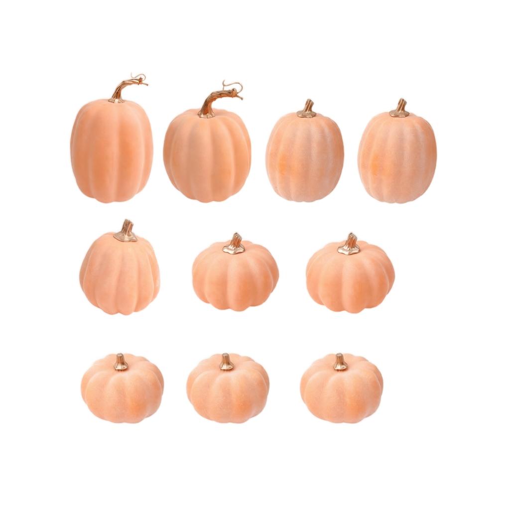Foam Artificial Pumpkin Set for Halloween Tabletop Decoration Realistic Simulation Pumpkin Props for Home Party Office Display