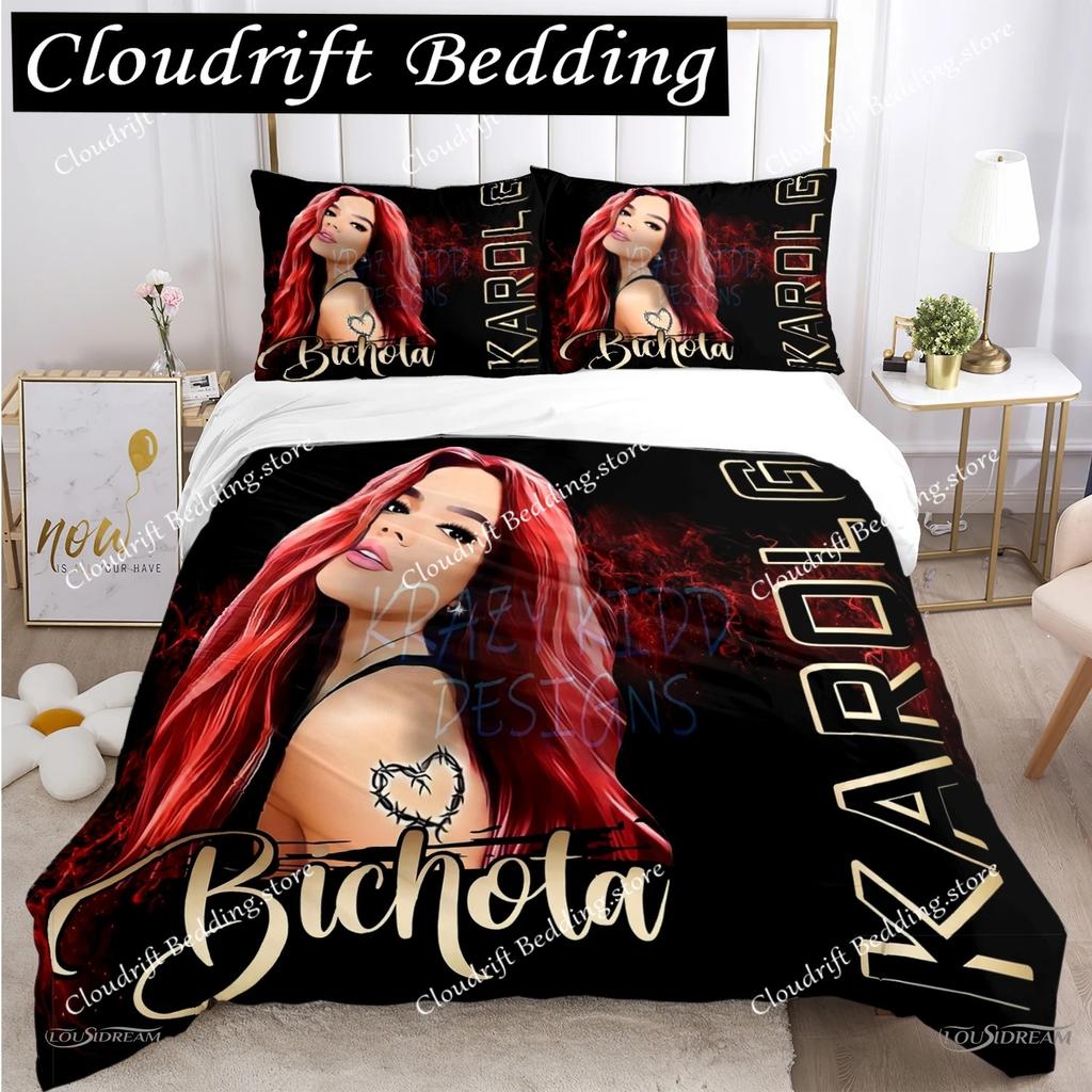 Sexy Karol G Singer All Season Duvet Cover Comforter Bedding Set Soft Quilt Cover and Pillowcases Teens SingleDoubleQueenKing