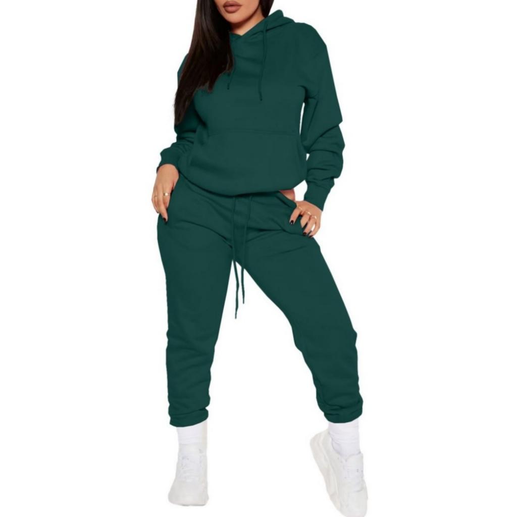 Fashionable Women's Casual Sweatshirt Hooded Sports Suit