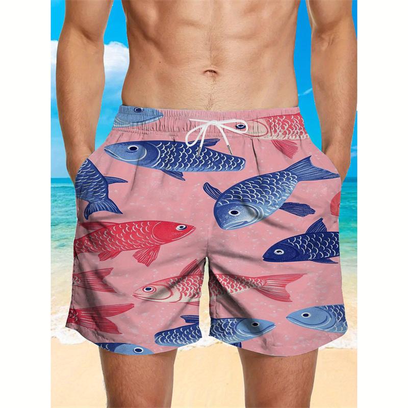 Summer Men's 3D Printed Beach Pants Fashion Versatile Trend Breathable Casual Vacation Style