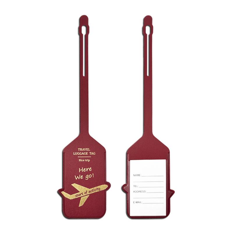 Thickened PU Luggage Tag Women Men Flight Holiday Travel Accessories Suitcase Tags Name ID Address Lable Bag Tags for Luggage