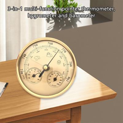 130MM 3-in-1 Multifunction Pointer Thermometer Hygrometer Barometer Weather Station Instruments Weather Forecasting Instruments