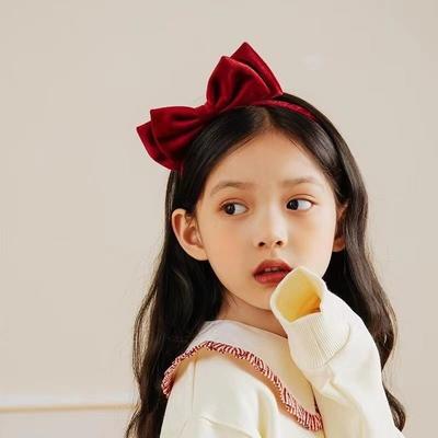 Damen Weiche Samt Schleife Haarbänder Rot Schwarz Elegant Party Stirnbänder Koreanischer Kopfschmuck Vintage Kopfreifen Foto Requisiten Accessoires