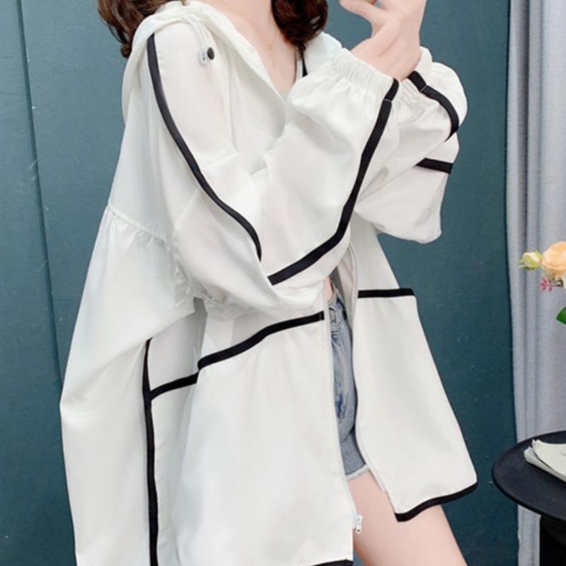 Sunscreen Women's Summer Thin Outdoor Breathable All Match Loose Large Size Hooded Lightweight Jacket