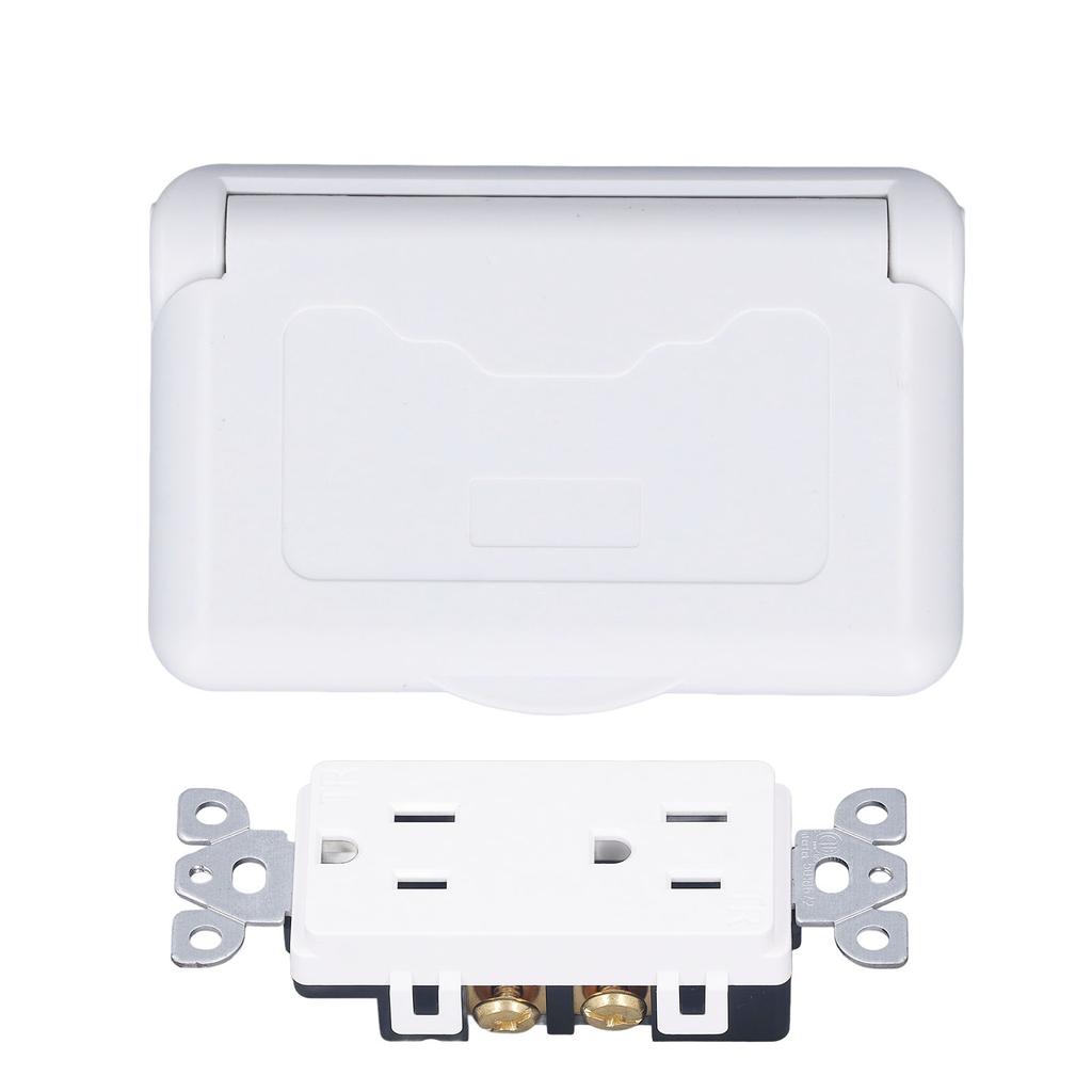 Wetterfeste Steckdose mit Abdeckung US-Standard Stromanschluss Außen RV Elektrosteckdose 15A 125VAC