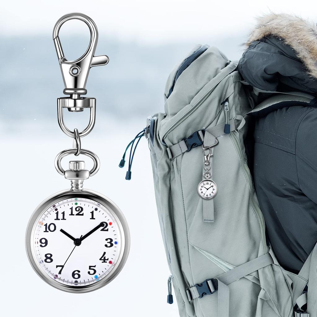 Fashion Analog Clip Watch Keychain Carabiner Watch Waterproof Outdoor Accessory