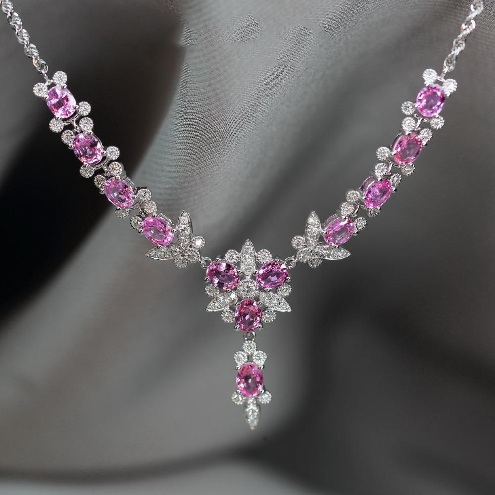 

Luxury Butterfly Necklace with Micro Pave Diamonds Elegant Argyle Pink Diamond Set for Women