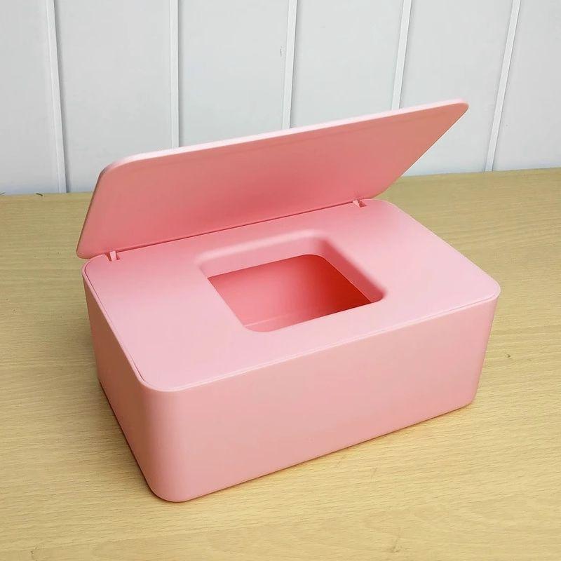 1pc Plastic Rectangular Wet Tissue Storage Box with Lid, Versatile Dry & Wet Tissue Dispenser for Home and Office