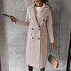 Women's Vintage Casual Lattice Print Autumn Winter Long Sleeve POLO Neck Jackets & Coats
