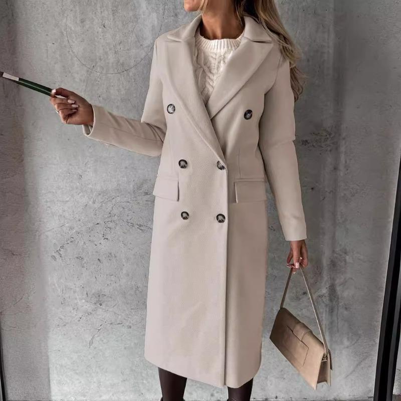 Women's Vintage Casual lattice Print Autumn Winter Long Sleeve POLO Neck Jackets & Coats