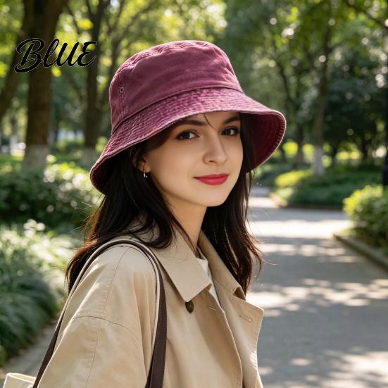 Simple Basic Style Hat Vintage Washed Denim Bucket for Men Women Breathable Short Brim Soft Skin Friendly Fisherman Cap Portable Couple Sun