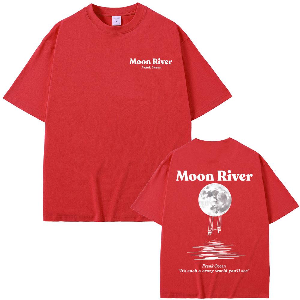 Tricouri Grafice Rapper Frank Moon River Tricou Hip Hop Ocean Blond Oversized Bărbați Modă Tricouri Bărbați Vintage Streetwear