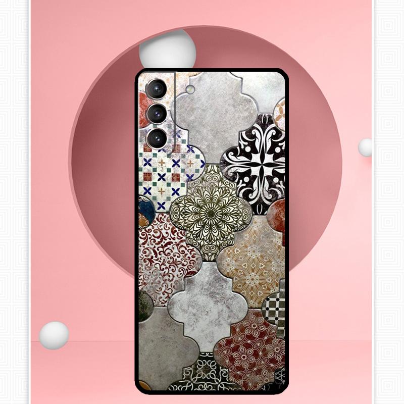 Moroccan Pattern Case For Samsung Galaxy S24 Ultra S22 Plus S20 S21 FE S8 S9 S10 Note 10 20 S23 Ultra Cover