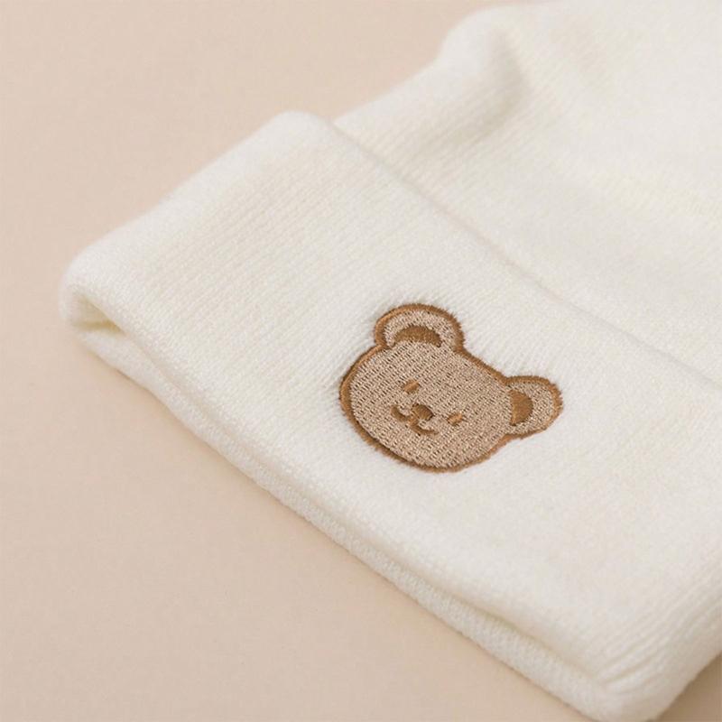 Knitted Hat Cartoon Embroidery Baby Bonnet Caps Hat Winter Warm Hat Beanie Caps for Baby Toddler Children Breathable Hat