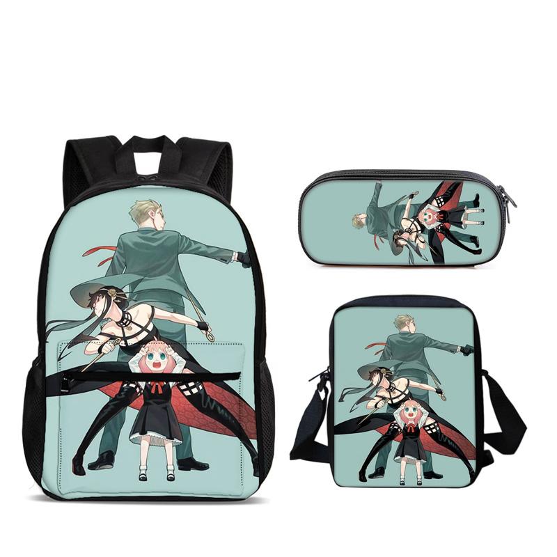 SPY×FAMILY Backpack Pen Bag Shoulder Bag 3pcs Set Versatile Cartoon Large Capacity Boy and Girl School Birthday Best Gift