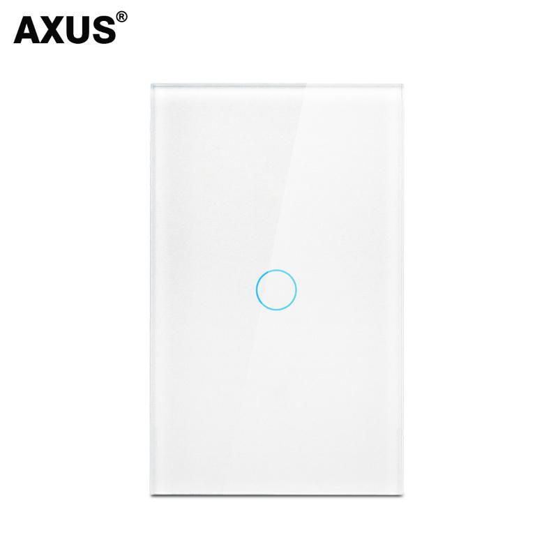 AXUS Touch Switch Wall Light Switch Luxury Crystal Tempered Glass EU US Standard Panel AC110-250V  1/2/3 Gang LED Button