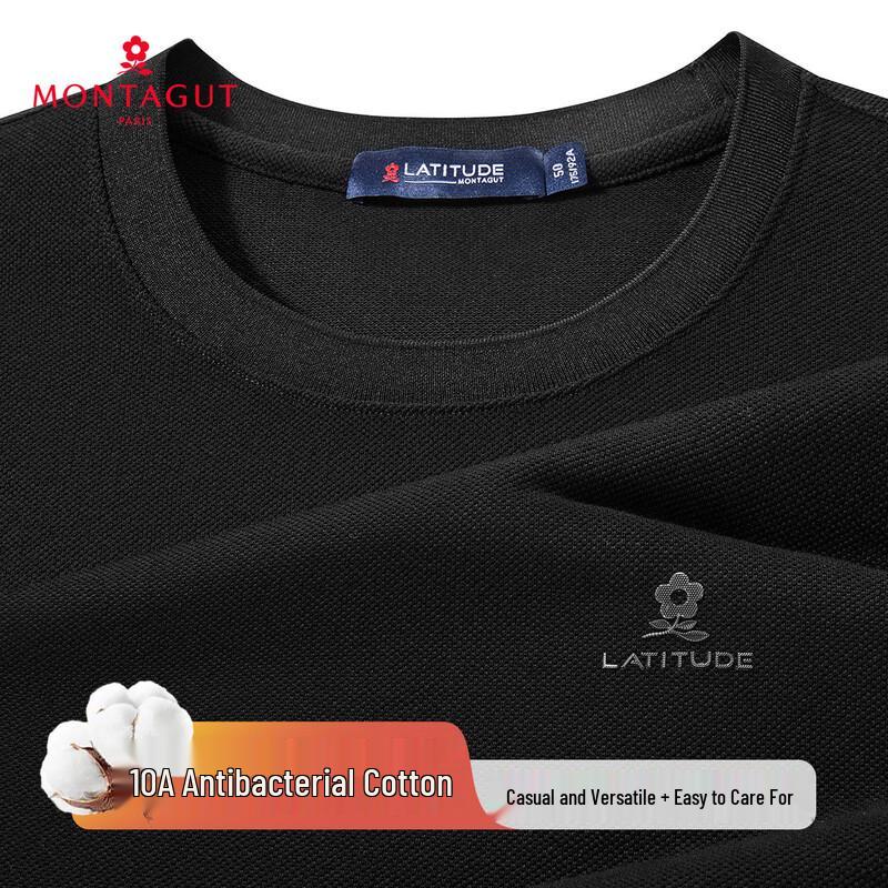 MONTAGUT Men's Antibacterial Long-Staple Cotton Long Sleeve T-Shirt