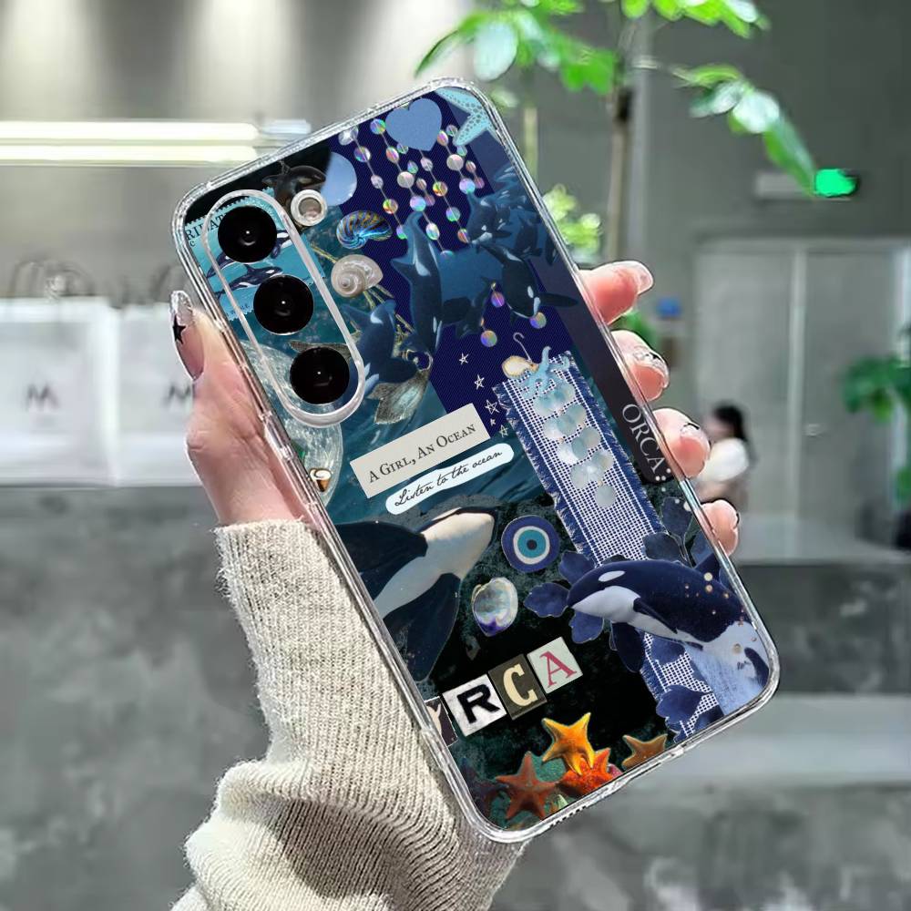 A M-Marine Whale P-Puzzle Phone Case For Samsung Galaxy A91,80,73,72 ,71,53,52,32 ,31,22,21s,20,Transparent Case