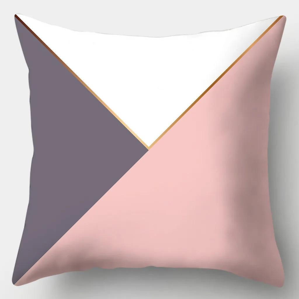 Office Living Room Home Pillowcase Pink Geometric Pillowcase Car Ornaments