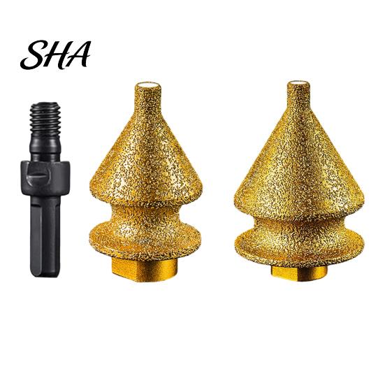 Chamfering Enlarging Polishing Drill Bit Diamond for Grinder, 4-in-1 Hole Saw, Beveling Grinding Head Opener Chamfering/Hole Enlarging/Polishing/Arc