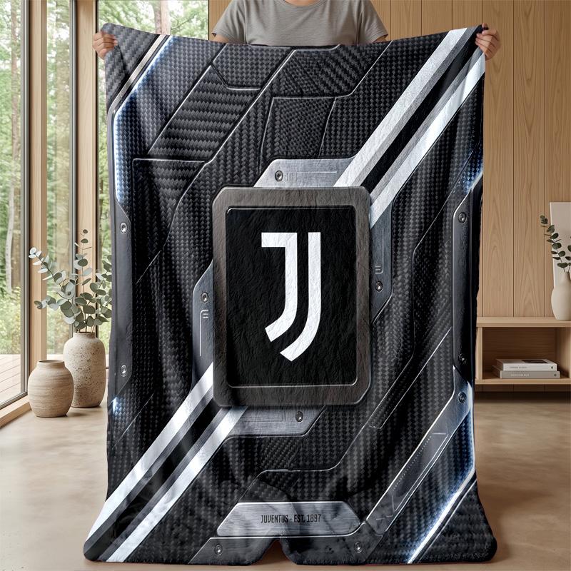 Juventus FC Theme blanket Soft Flannel Blanket Plush Throw Blanket Cozy Sofa Bed Blanket for Home Decor