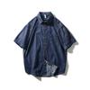 American Retro Pure Cotton Workwear Denim Shirt Men Short Sleeve Thin Jacket for Summer Export Men's Casual Shirt