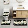 For 3-Piece Rose Valentine Bathroom Set - Machine Washable Polyester with Toilet Seat, U-Shaped Seat and Non-Slip Mat