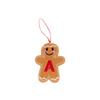 Blush Gingerbread Man Christmas Tree Ornaments - Hanging Party Scene Decorations with Holiday Letter Pendant