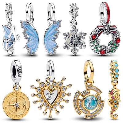 Nouveau dans le Charme Perle Pendentif Papillon Original Convient aux Bracelets Colliers de 3 mm Pour Femmes Bijoux de Luxe DIY Fabrication Cadeau