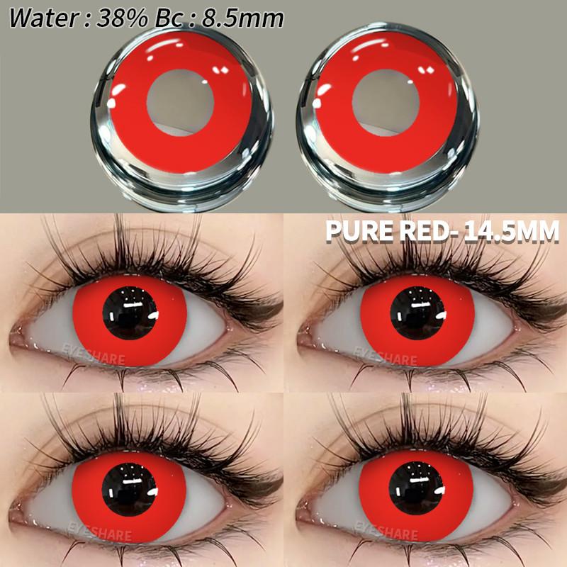 EYESHARE DEMON Red Cosplay Contact Lenses for Eyes Blood-red Pupils Halloween Eye Lens White/Black Softlens
