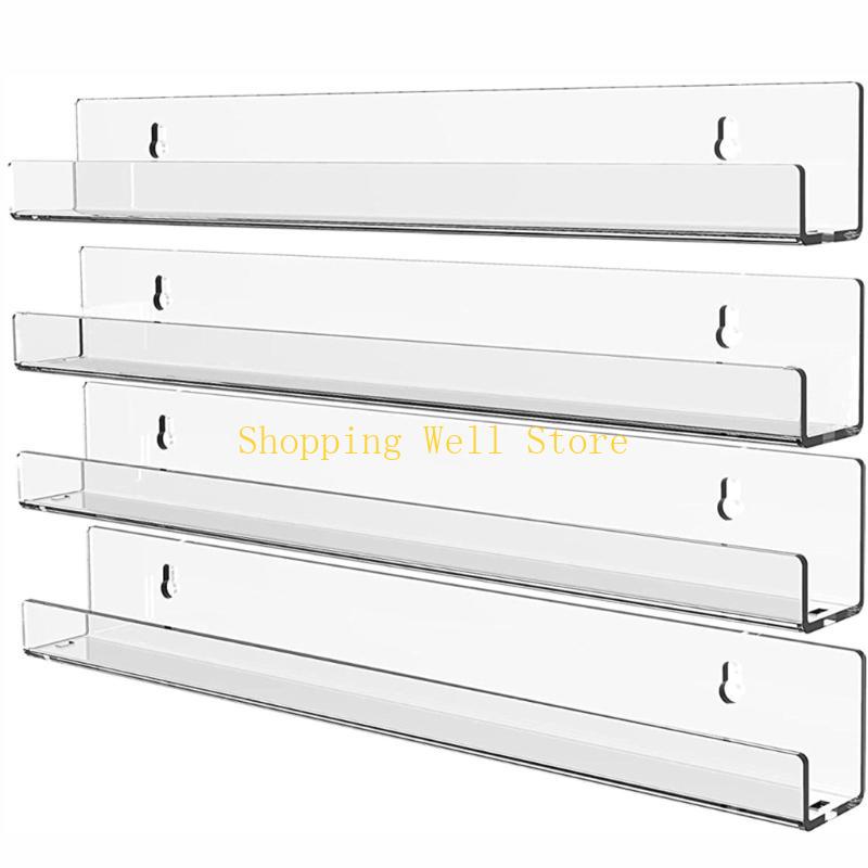 Акриловые полки для ванной 15x1,3 дюйма толщиной Акриловые полки Настенные Универсальные плавающие полки для хранения и демонстрации China Mainland