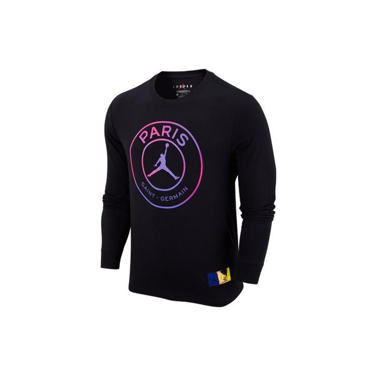 Air Jordan Paris Saint-Germain Crew Neck Long Sleeve Asia Sizing Black Men s CZ0794-010 S