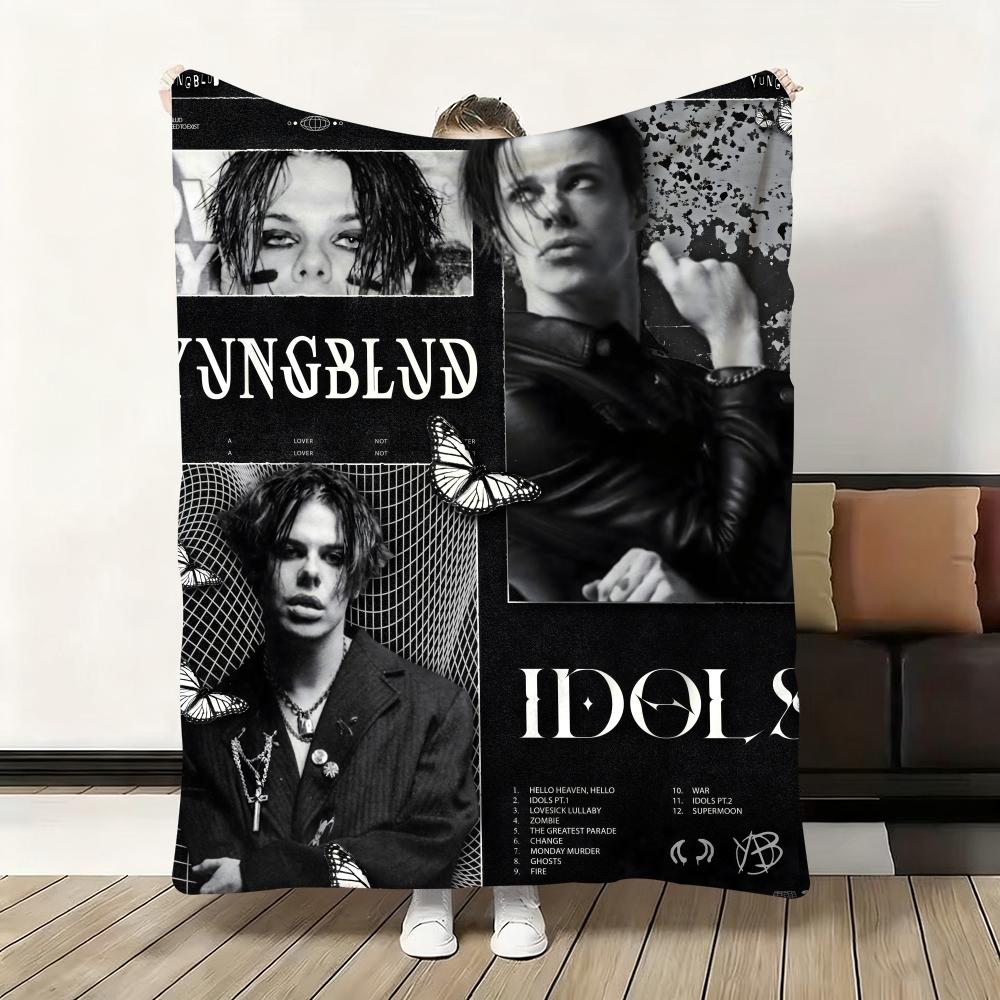HOT Singer Y-Yungblud Throw Flannel Fluffy Soft Blanket Warm Skin-Friendly Throw For Sofa Bed Office Nap Winter