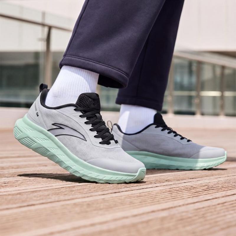 Anta Xuanwu Pro Cushioning Commuting Lightweight Comfortable Breathable Mesh Low-Top Running Shoes Men sneaker Gray Green 112625508R-4