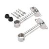 DRELD 2pcs Wardrobe Flange Base Rail Support Bracket Stainless Steel Curtain Rod Socket Fit 25mm Tube +Screws 150/200/250/300mm