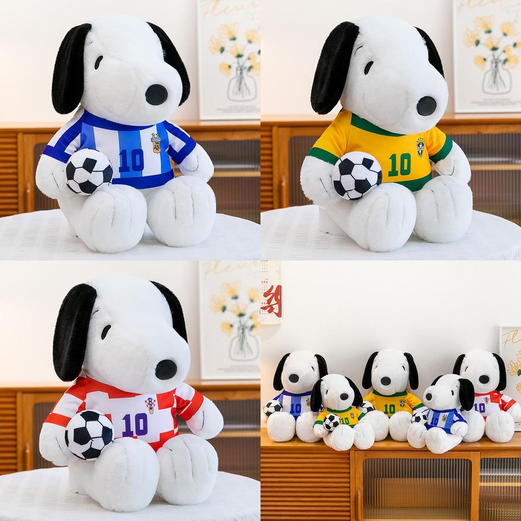 Fußball Snoopy Plüschtier mit PP-Baumwollfüllung für Kinder und Sammler