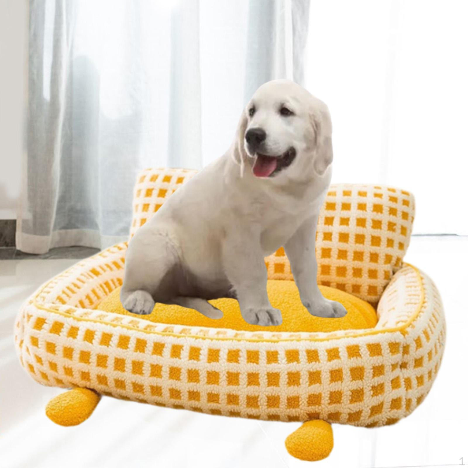 

Диван для домашніх тварин Ліжко для котів Модне відпочинок Зручне миле нековзке дно Собаче гніздо для приміщень yellow Medium