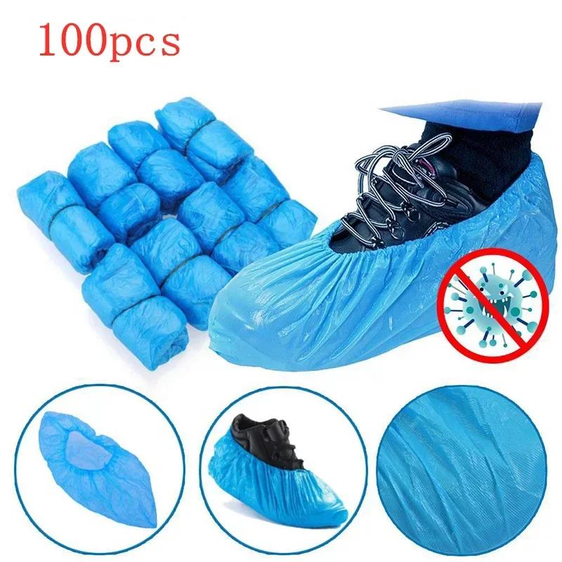 100Pcs Disposable Shoe Covers Hygienic Boot Covers for Household Construction Workplace Indoor Carpet Floor Protection