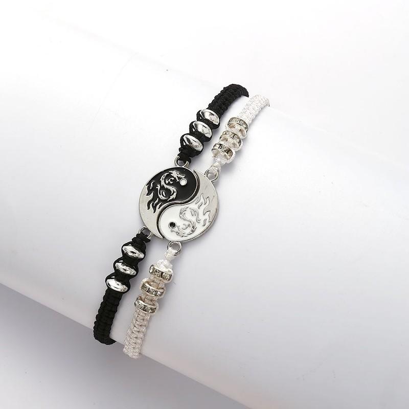 Fashion Dragon Figure Yin Yang Bracelet Couple Adjustable Bracelets Boyfriend Girlfriend Valentine's Day Friendship Jewelry