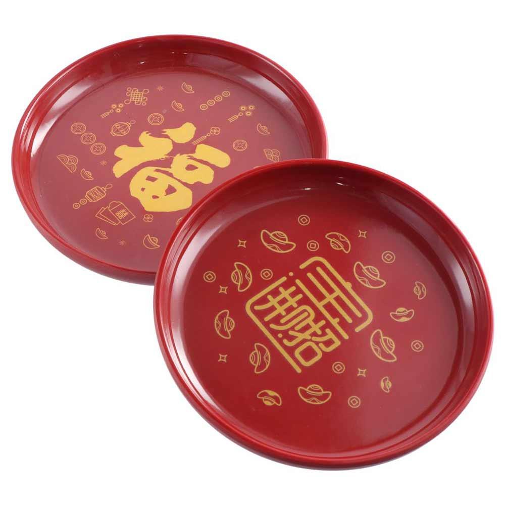 Wedding Supplies Red New Year Fruit Tray Smooth Large Capacity Candy Storage Box Exquisite Plastic Snacks Tray Housewarming