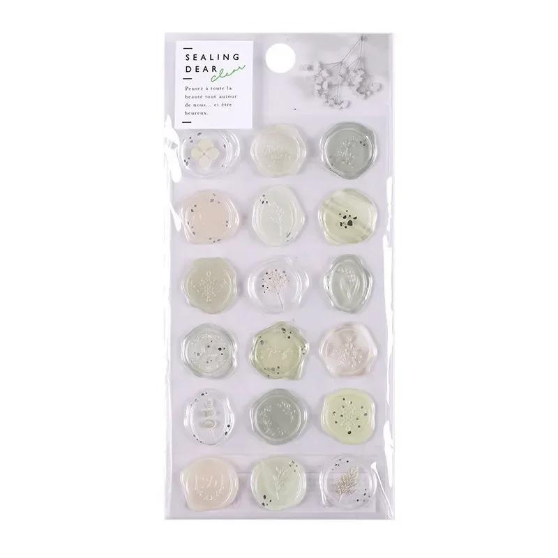 18pcs Wax Seal Stamp Stickers Envelope Sealing Tags DIY Wedding Party Invitation Card Postcards Decorations Korean Stationery
