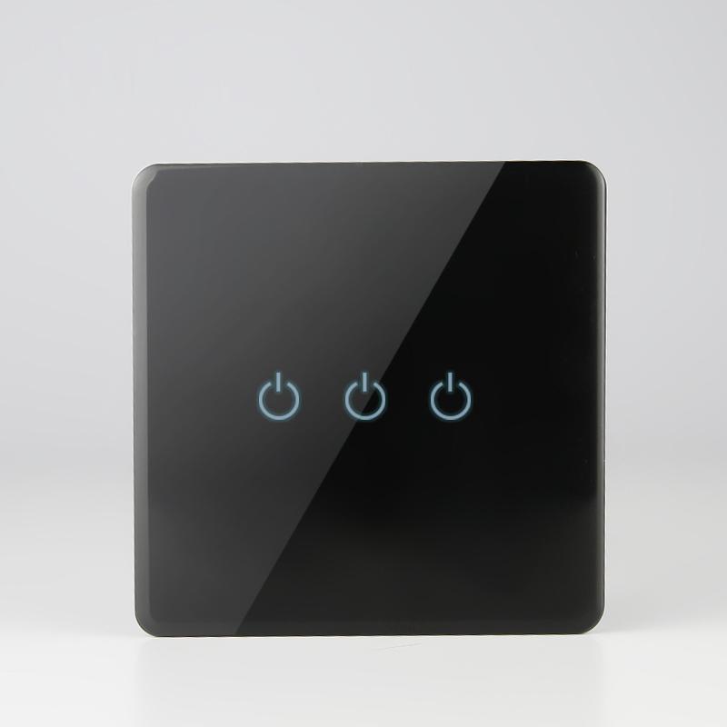 3 Gang Toughened Glass Frame for Version Smart WiFi 10A Touch Wall Switch for Smart Home