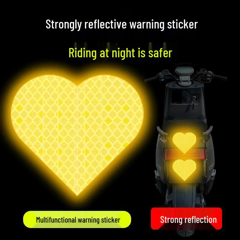 Reflective Heart Strip Sticker: Anti-Collision, Night Safety for Cars & Motorcycles