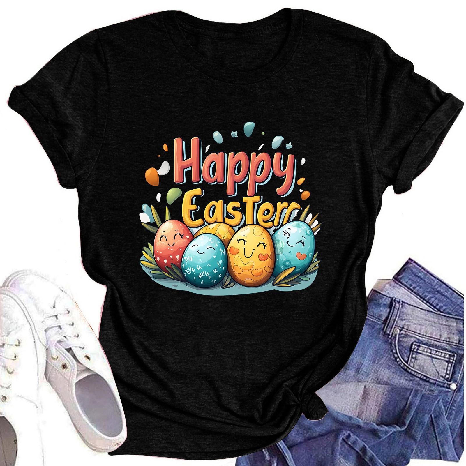 

Женский топ с круглым вырезом, повседневный принт, футболка с короткими рукавами XL чёрный