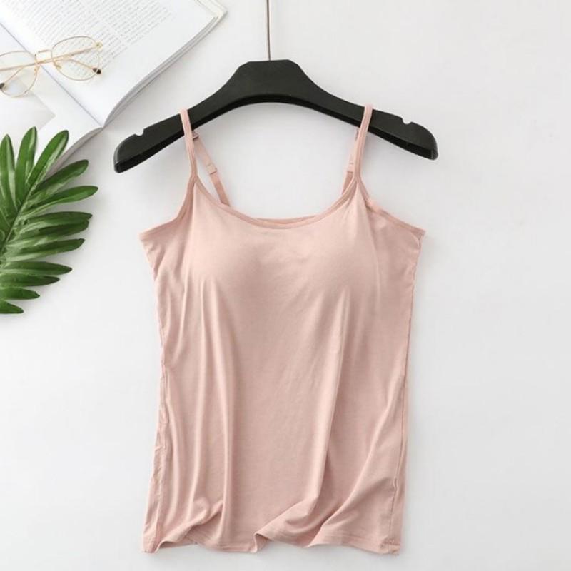 Modální Žena Velká velikost Bez ocelového kroužku Integrovaná Hrudní vložka s pěti prsty Košilka Spodní část Košile Tenká Vícebarevná