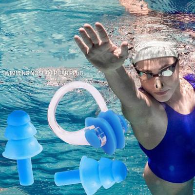 Nasenclip und Ohrstöpsel-Set aus Silikon, Schwimm-Nasenclip für Kinder, Unterwasser-Ohrstöpsel, Schwimmausrüstung zum Tauchen, Surfen, Wassersport
