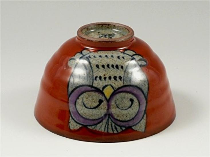Arita Hasami Shoho Brocade Owl Pair of Tea Bowls Tea 20615 Ware, Kiln, Design, (Matching Bowls)