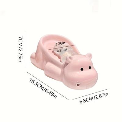 Creative Ins Hippo Ceramic Soap Box, Suitable for a Variety of Soap Sizes, Drain Fast Not Water, a Very Good Daily Household Soap Shelf