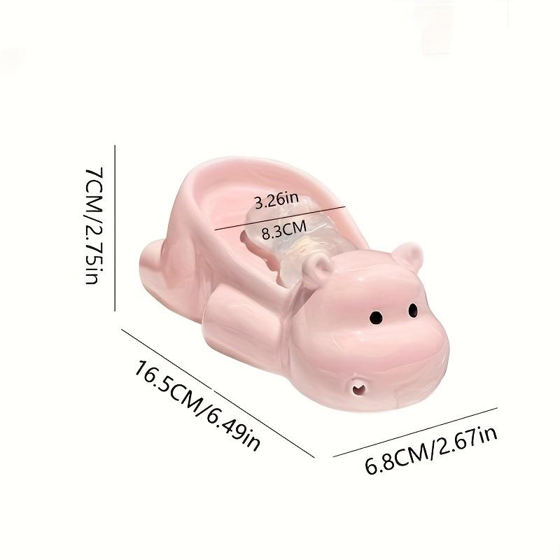 Creative ins Hippo ceramic soap box, suitable for a variety of soap sizes, drain fast not water, a very good daily household soap shelf bianco